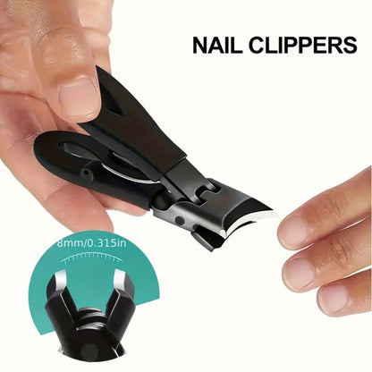 Heavy Duty Toenail Clipper Kit 4 Piece Stainless Steel | Convex Blade Ingrown Toenail Cutter with Nail File Ergonomic Non-Slip Handle |