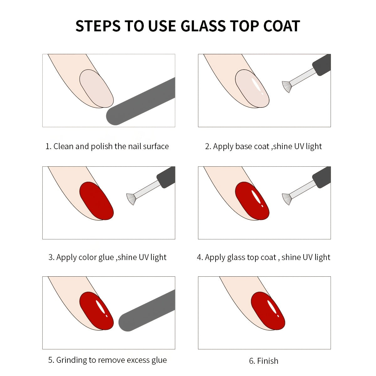 Gel Nail Top Coat 2pcs Glass Sealer Ultra-Bright High-Gloss Long-Lasting Wear-Resistant – Anti-Fouling Chip-Free Nail Protector