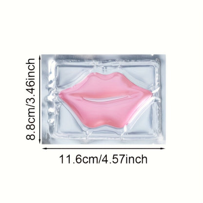 Fifteen Individually Wrapped Pink Lip-Shaped Gel Patches in Clear Rectangular Sachets with 15-Piece Count