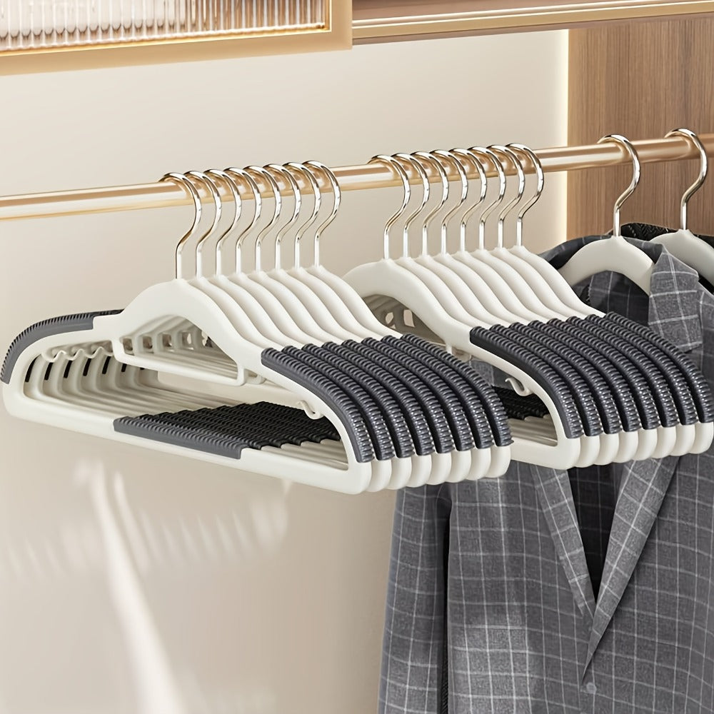 50-Piece Clothes Hanger Set with Eight Clasps, Padded Shoulder Strips and Swivel Hooks in Orange or Grey