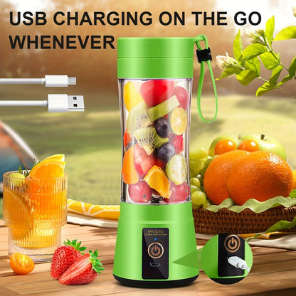 12.85-Ounce Six-Blade Slim Portable Blender Cup with Rechargeable Base and Five Color Options