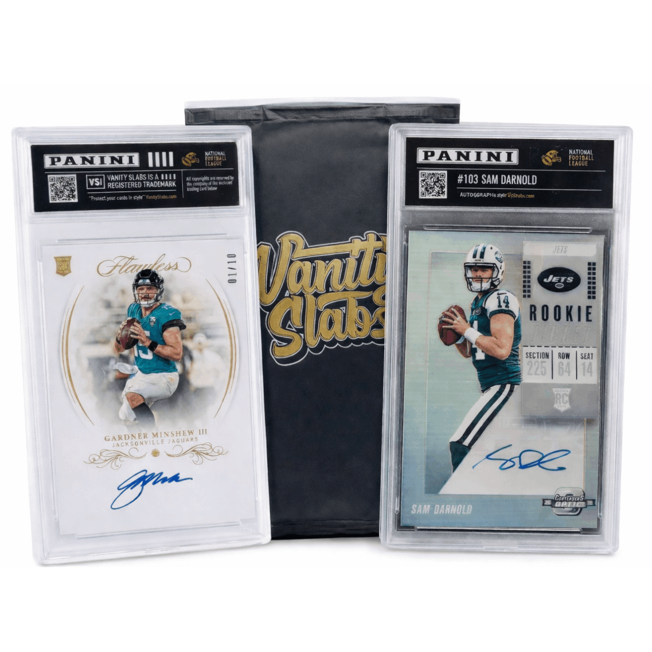 Sports Trading Cards, Football Mystery Display Slab with Black Label or Two-Slab Options for Collectors