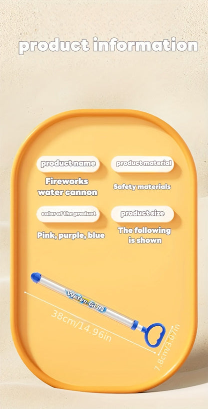 Firework-Shape Manual Water Blaster Set with Three or Six Pull-Push Wands in Blue, Purple and Pink