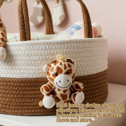 Cute Animal Woven Storage Basket, Decorative Desktop Organizer for Remote Controls, Toys, Stationery & Small Items