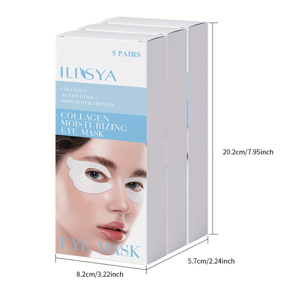 Marine Collagen & Niacinamide Eye Mask 15 Pairs 3 Boxes – Butterfly Design Moisturizing Under Eye Patches for Dark Circles Puffiness