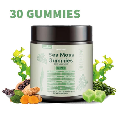 Sea Moss Gummies with Turmeric, Ashwagandha & Black Seed Oil, Immune Support for Bath Time, Home Spa and Personal Care