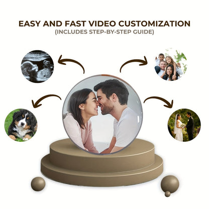 Crystal Ball Video Player Gift 2.7 Inch LED Light-Up Digital Sphere - Upload Your Own Videos & Photos