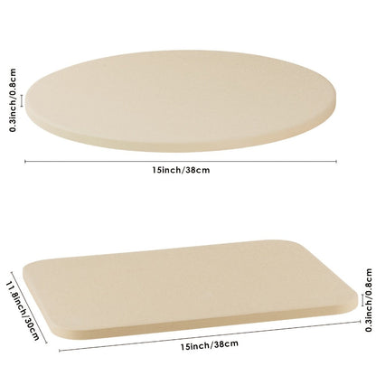 Pizza Stone for Oven and Grill Cordierite Baking Stone Thermal Shock Resistant for Pizza Bread Rectangular 15x11.8 Inch Round 15 Inch