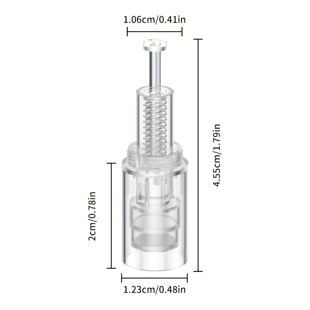 Microneedling Cartridges 10pcs Replacement Needle Tips for Derma Pen, 12 Pin 36 Pin R-Nano 0.25mm Screw-Lock