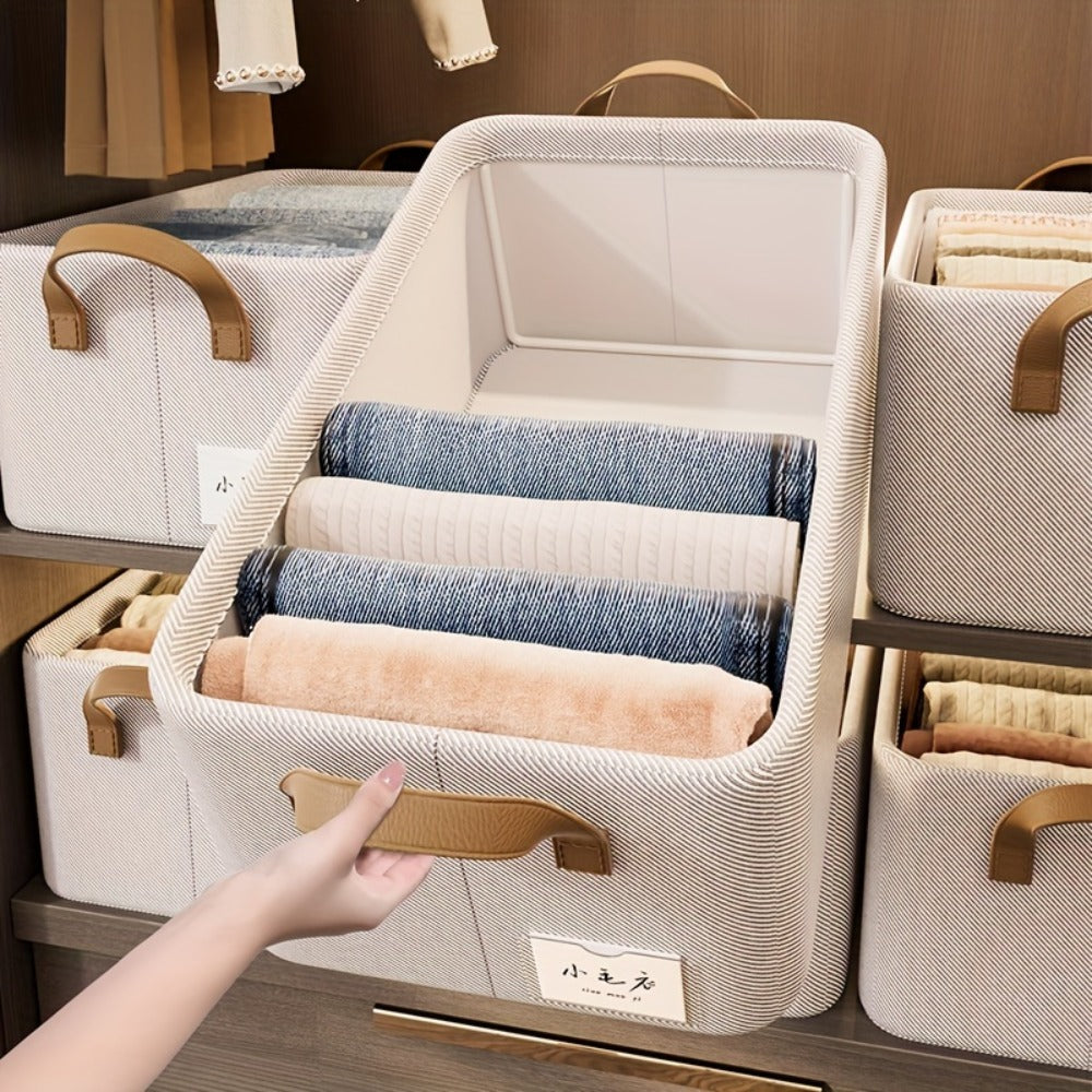 Large Fabric Storage Baskets with Handles 2 Pack Foldable Collapsible Storage Bins for Closet for Entryways, Bedrooms and Living Spaces