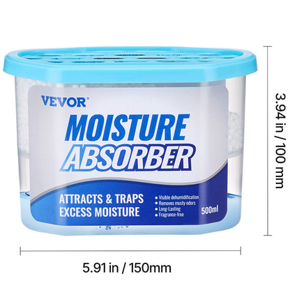 Moisture Absorber Boxes 6 Pack 500ml Calcium Chloride Dehumidifier Box Fragrance Free for Home Cooking, Dining and Outdoor Meals