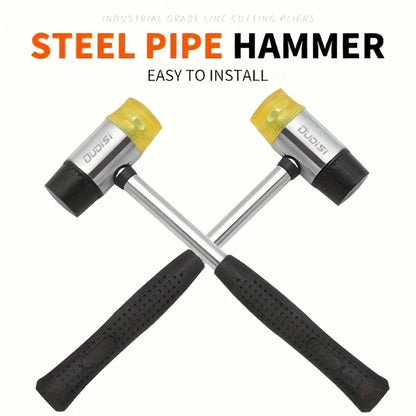 Double-Head Rubber Mallet – Plastic Installation Hammer with Rubber Handle, Rebound-Proof Soft Mallet for Floor Installation, Tile, Jewelry