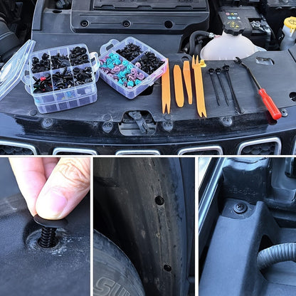 Car Bumper Screw & Rivet Repair Kit 725-Piece – Universal Plastic Clips, Nuts & Fasteners for Bumper, Wing & Interior Body Panels