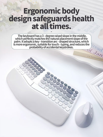 Wireless Keyboard and Mouse Combo with Wrist Support Anti-RSI Silent Keys 2.4GHz Plug-and-Play for an Everyday Personal Care Routine