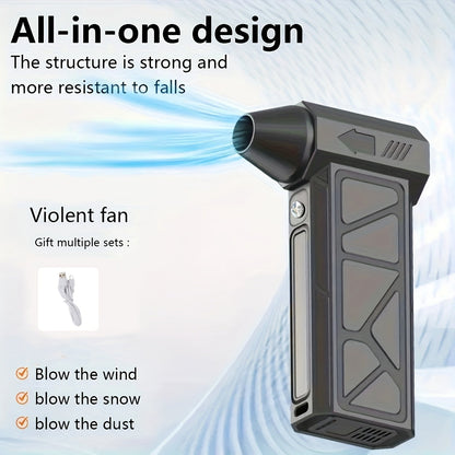Handheld Electric Air Blower & Dust Collector with Digital Display - Wireless High-Speed Turbine Fan