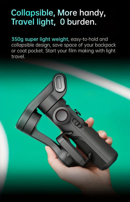 AOCHUAN Foldable 3-Axis Gimbal Stabilizer with Extendable Pole & Panoramic Gesture Control, AI Face Tracking Phone Gimbal
