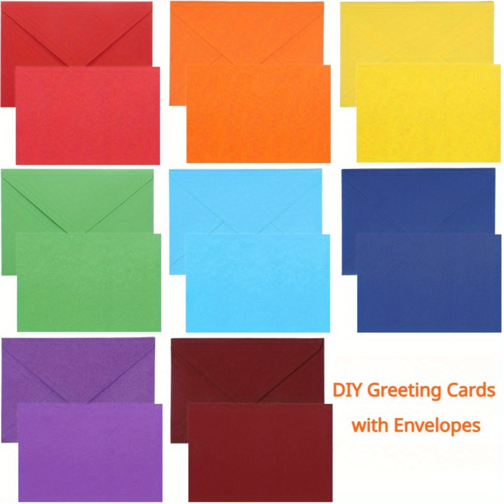 Blank Cards with Envelopes 4x6 Inch | 40 or 80 Sets Colorful Rainbow DIY Greeting Cards | Single Panel Holiday Christmas Birthday Note Cards
