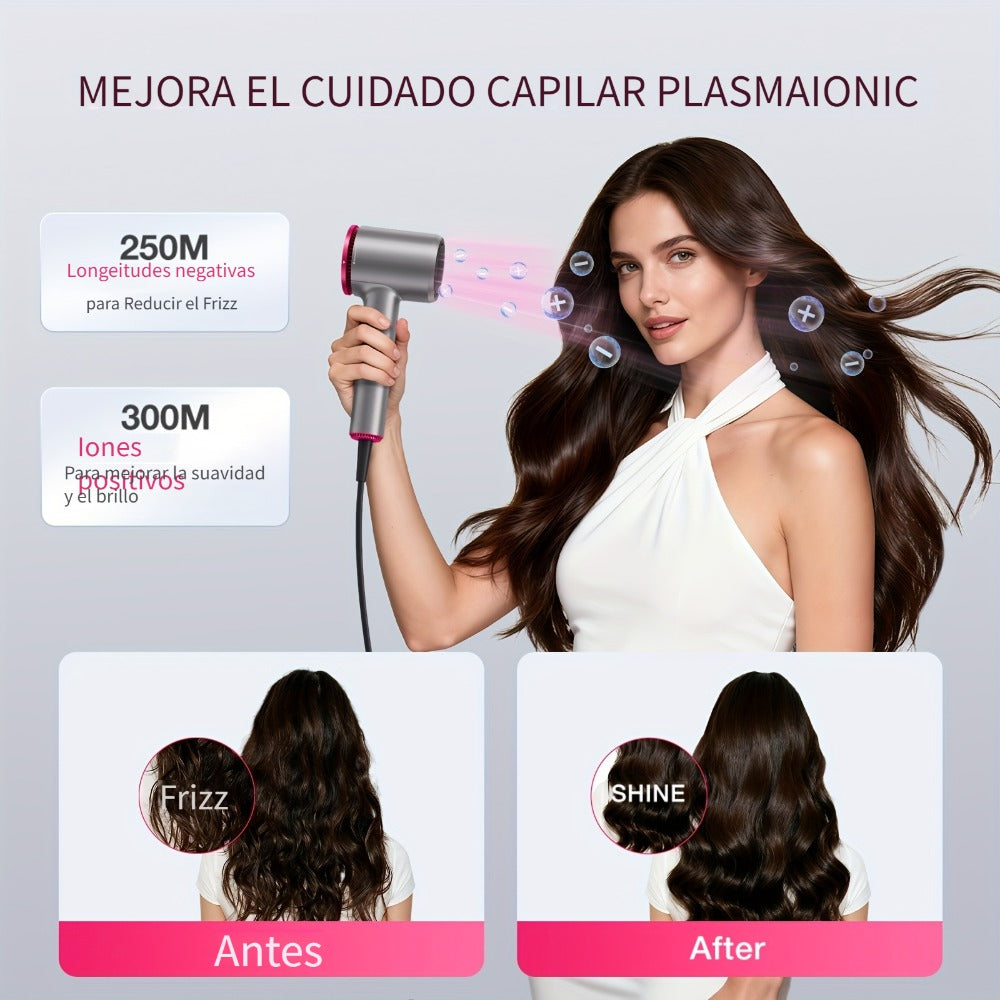 FZ201-Style 1875W Hair Dryer with Circular Rear Intake, Gray or White Finish and Three Pictured Attachments