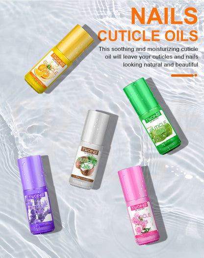 Cuticle Oil Set 6 Scents with Jojoba Oil Grape Seed Oil & Vitamin E – Paraben-Free Plant-Based Daily Nail Treatment for Dry Damaged Broken