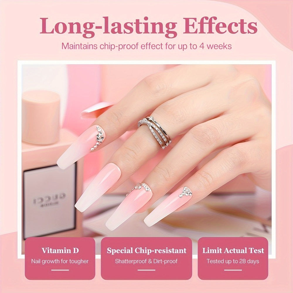 Dip Powder Nail Kit with NOCIS Label, 20 Pink Purple Brown Glitter Powders, Four Liquids and Nail Tools