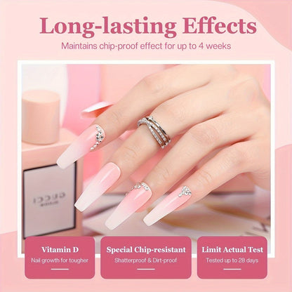 Dip Powder Nail Kit with NOCIS Label, 20 Pink Purple Brown Glitter Powders, Four Liquids and Nail Tools