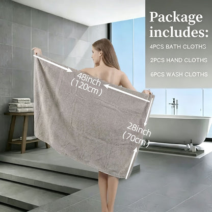 Towel Set 12 or 24 Piece Cotton Collection with Bath, Hand and Washcloth Formats in Seven Colors