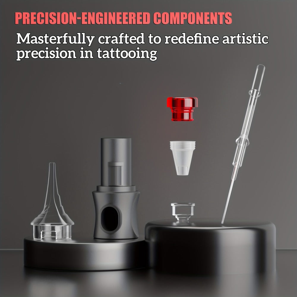 Wireless Tattoo Machine Kit Complete - POSEIDON V5 Rotary Pen with LCD Screen 1500mAh for Temporary Body Art, Festivals and Costumes