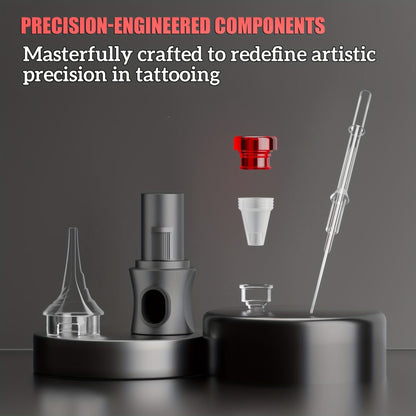 Wireless Tattoo Machine Kit Complete - POSEIDON V5 Rotary Pen with LCD Screen 1500mAh for Temporary Body Art, Festivals and Costumes