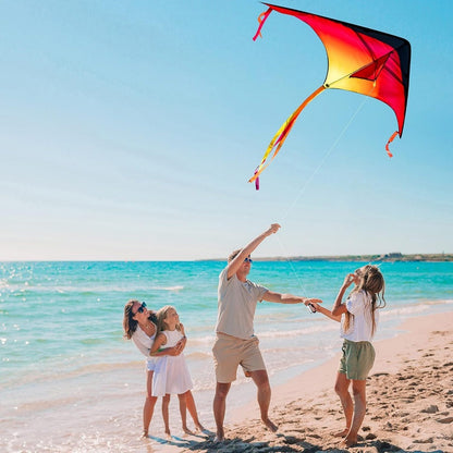 Large Delta Kite 3 Pack for Kids & Adults, Gradient Easy-to-Fly Kites with 58-Inch Wingspan & 262.5 Ft String
