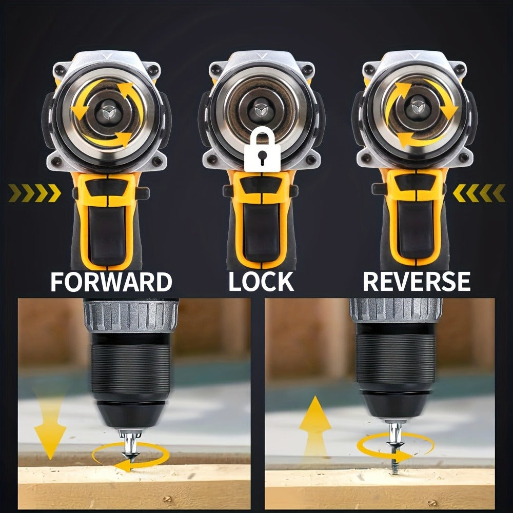 Cordless Power Tool Combo Kit for Dewalt 20V Battery - Impact Wrench 1500Nm, Brushless Drill & Screwdriver Set for Home & Construction