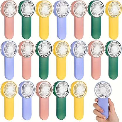 20-Piece Battery-Operated Mini Handheld Fan Set with Lanyards, Assorted Colors and AA Power