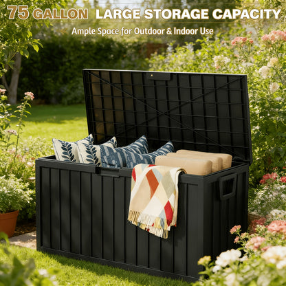 Deck Box Outdoor, Lockable Pool Patio Garden Tool Storage for Garden, Patio and Yard Use, with the Listed Configuration