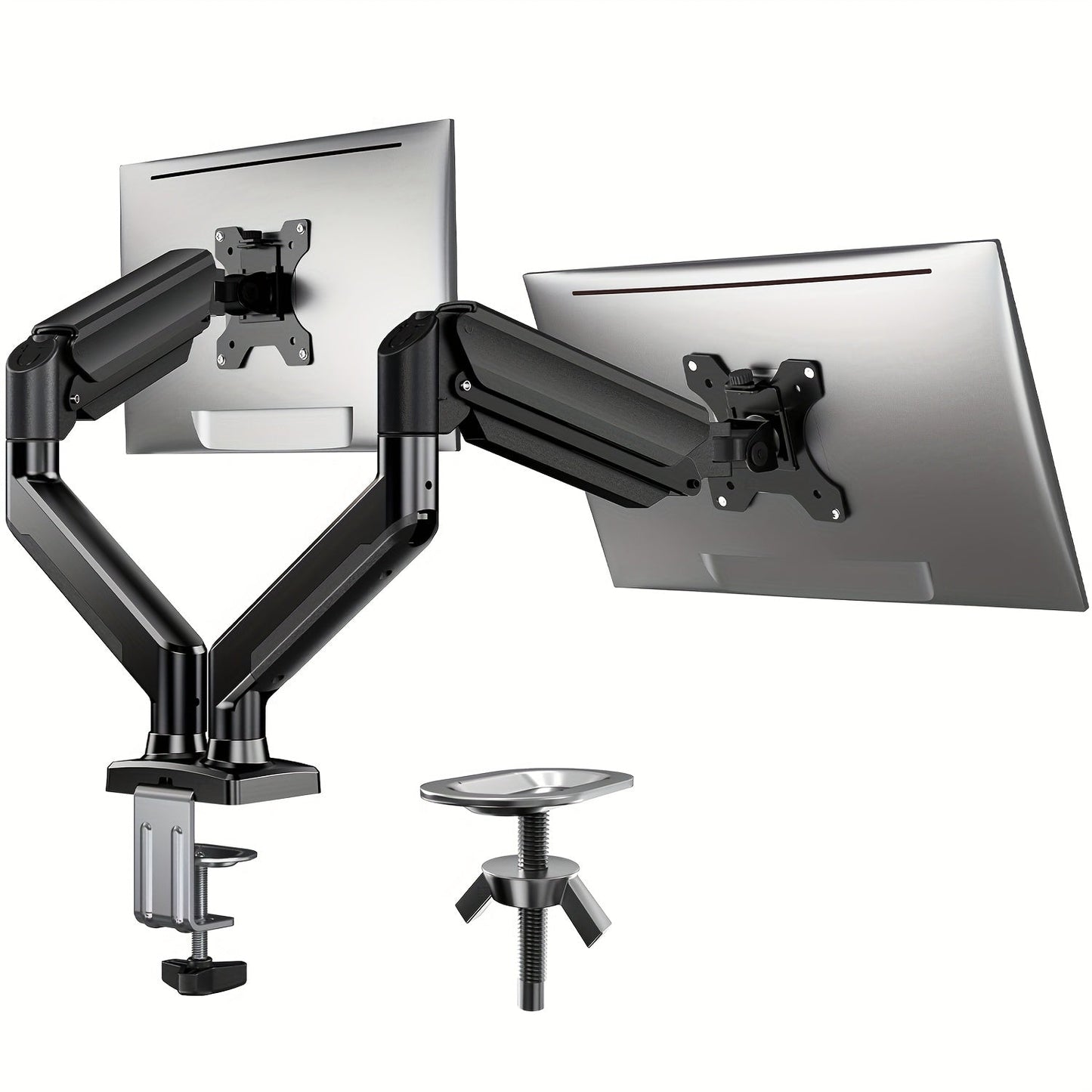 Dual Monitor Stand for 32 Inch Screens, Full Motion Dual Monitor Arm with 180° Swivel Tilt 360° Rotation