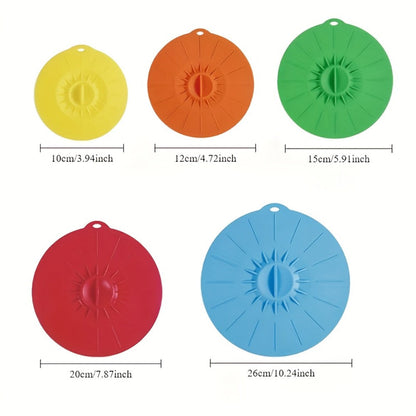 Silicone Food Lids 7 Pack 5 Sizes Reusable Stretch Lids for Bowls Cups Pots Pans – BPA Free Microwave Splatter Cover Airtight Leakproof Food
