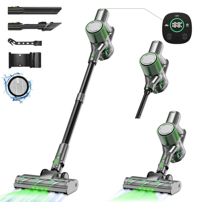Stick Vacuum Cleaner 70Kpa MAX Suction Cordless & Corded 8-in-1 Handheld Vacuum for Hard Floors, Carpets & Pet Hair