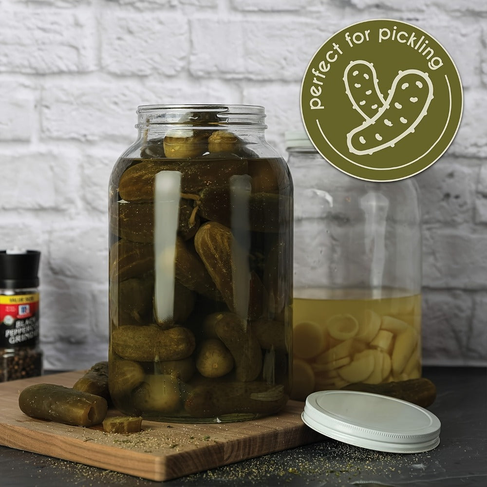 1 Gallon Wide Mouth Glass Jar with Flip Top Lid – Airtight Sealed Storage Jar for Fermentation, Pickling, Canning, Flour & Food Storage