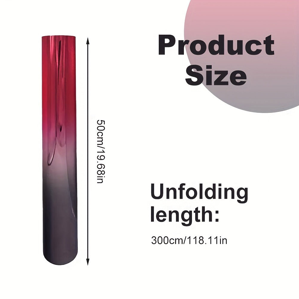Gradient Window Tint Film Roll 19.7" x 118" Heat Resistant Shatterproof PET – Two-Tone Car Window Film Easy Apply & Remove Red Black Green