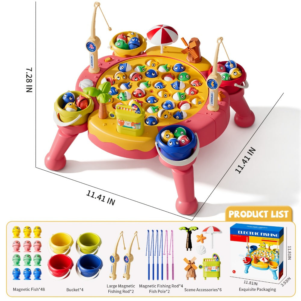 Magnetic Fishing Game for Kids 66 Pieces, Ocean Fishing Toy Set with Rods for Toddlers Ages 3 4 5 6