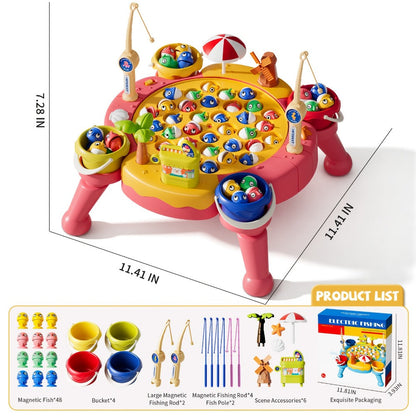 Magnetic Fishing Game for Kids 66 Pieces, Ocean Fishing Toy Set with Rods for Toddlers Ages 3 4 5 6