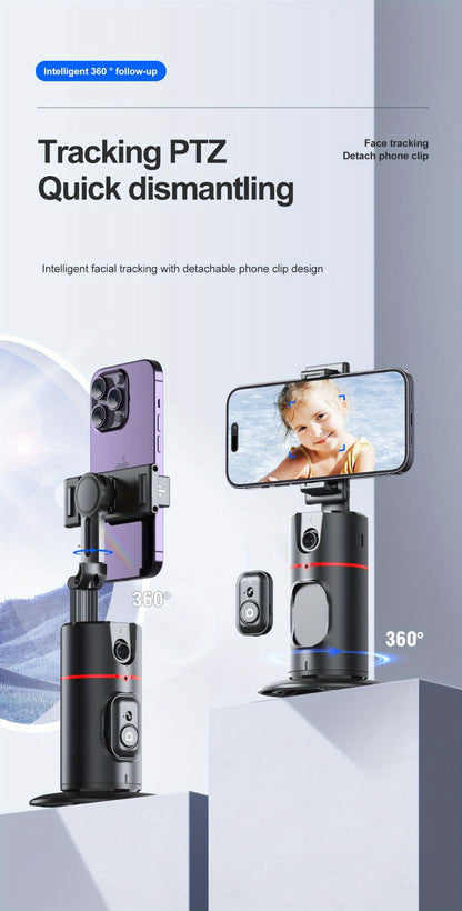 Gesture Control Auto Face Tracking Tripod with 360° Rotation & Wireless Remote No App Required