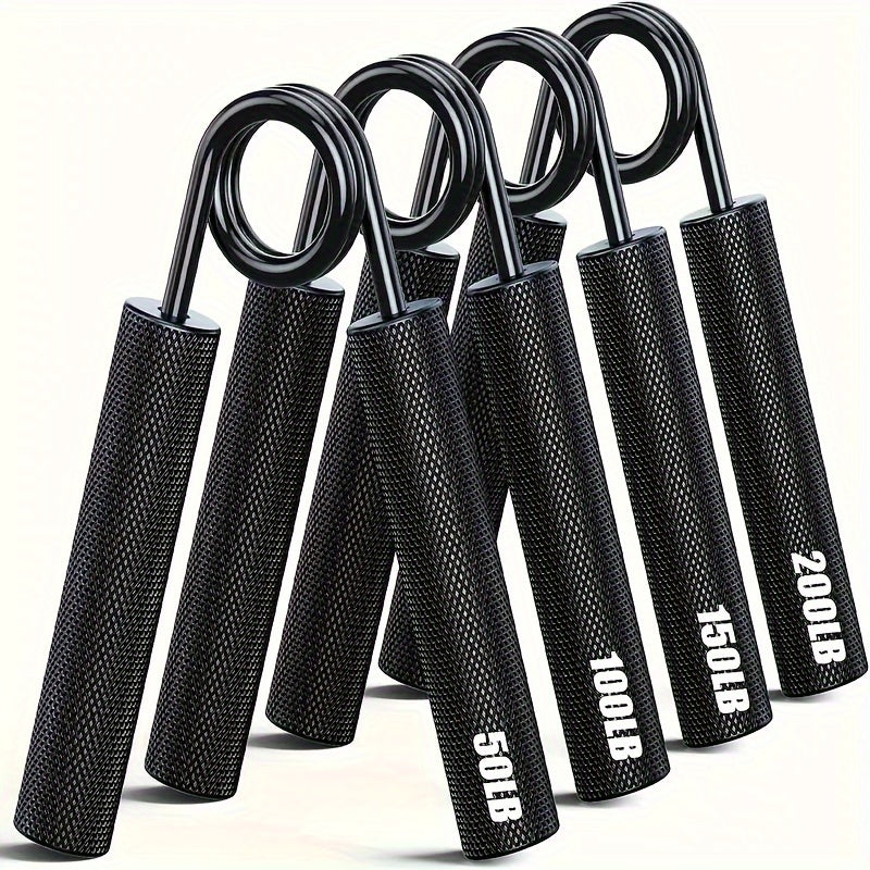 Hand Grip Strengthener Set 4pcs Heavy Duty Metal – Forearm & Wrist Trainer 50LB to 200LB Resistance, Finger Exerciser for Muscle Building