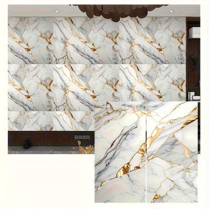 11.8 x 23.6-Inch Marble-Pattern Foam Wall Panels in 50- or 100-Piece Color and Count Options