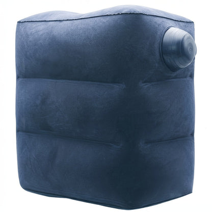 Inflatable Travel Neck Pillow Press to Inflate Foldable Design for Airplane Office Camping Gray Blue