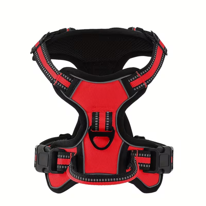 Adjustable Dog Walking Harness in Seven Colors and S–XL with Front Ring, Back Ring and Top Handle