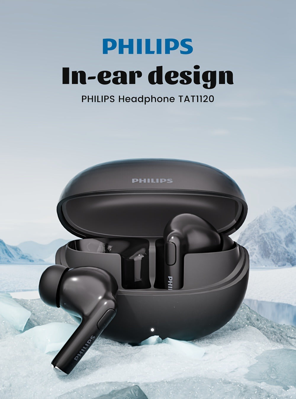 True Wireless Earbuds Philips In-Ear Stem Set with 18-Hour Listed Battery Life, Smart Tap Controls and Two Colors