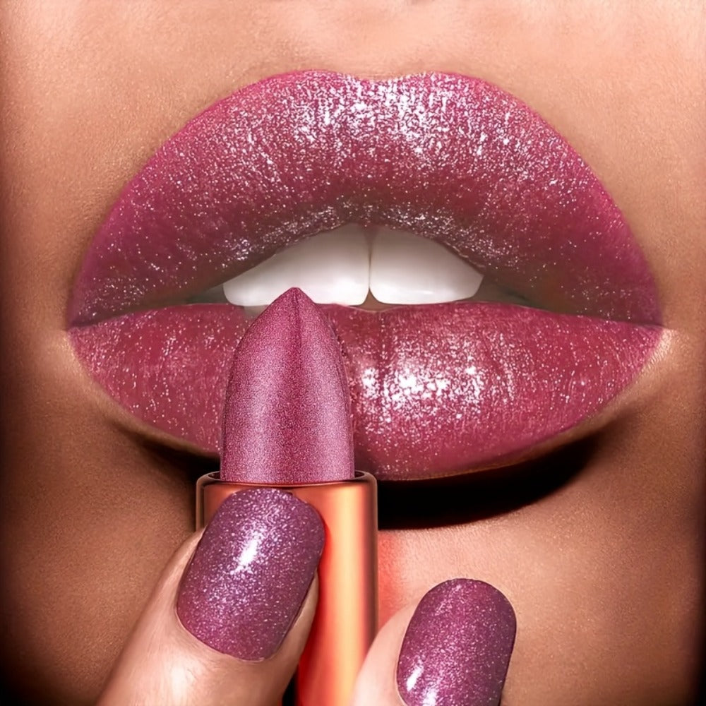 Shimmer Lipstick Set 2 Piece, Starry Sky High Gloss Waterproof Lip Color, Durable Glossy Shiny Lips Makeup for Women