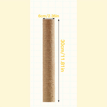 Multi-Level Sisal Cat Scratching Post 4-in-1 with 6 Wooden Balls 2 Hanging Balls & 2 Feather Teaser Toys – Premium Thickened Sisal Anti-Slip