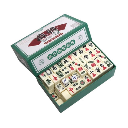 Mini Mahjong Set Portable Travel Size – Compact Authentic Chinese Tile Game for Family Fun Logical Thinking On-the-Go Entertainment
