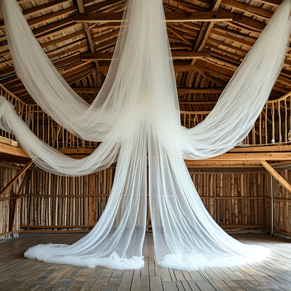 Chiffon Draping Fabric for Wedding Arch 32.8Ft, Sheer Backdrop Curtain for Ceremony, Reception & Bridal Shower Decor