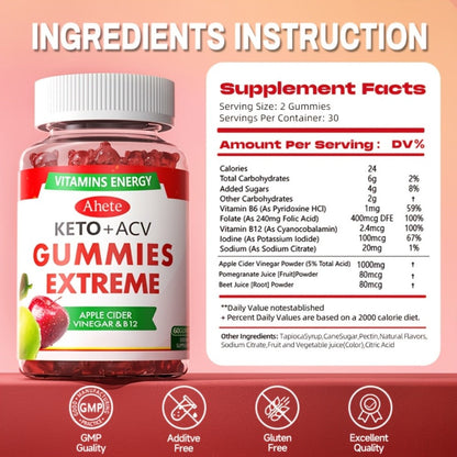 Apple Cider Vinegar Gummies Vegan Keto with Beet Juice & Vitamin B12 for Bath Time, Home Spa and Personal Care